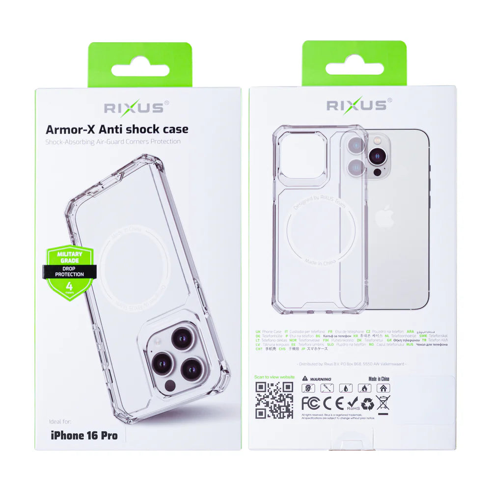 Anti Shock Obal pre iPhone 16 Pro s Magsafe (Transparentný)