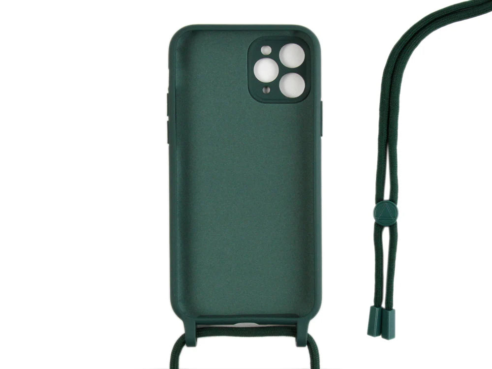 TPU Kryt s popruhom pre iPhone 11 Pro Max (Tmavozelenej)