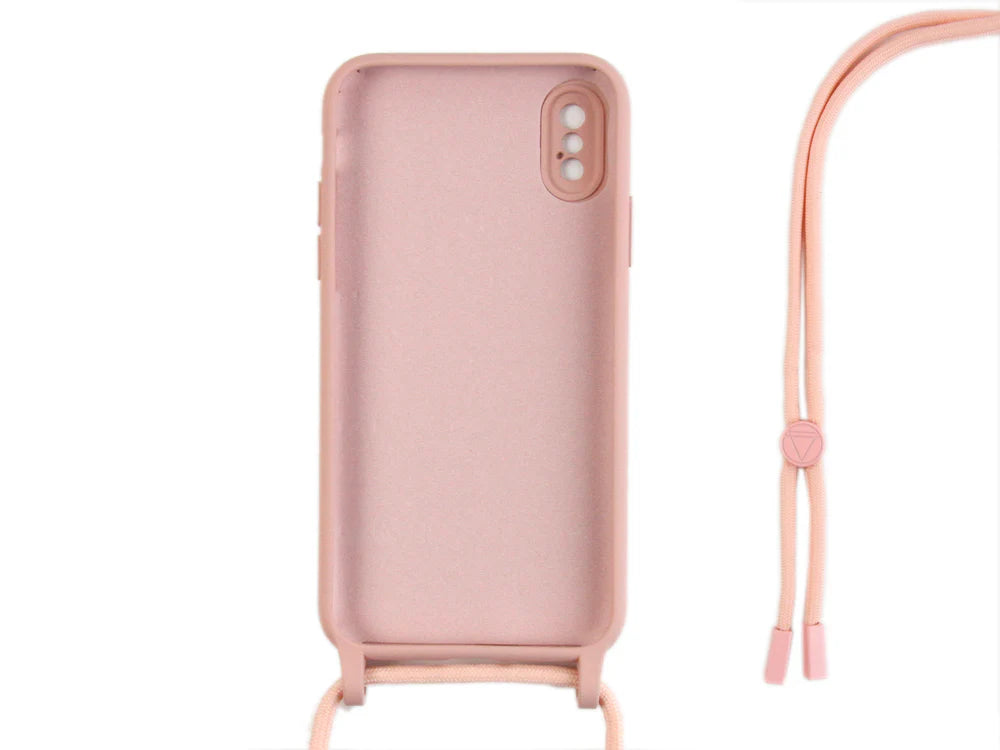 TPU Kryt s popruhom pre iPhone XS (Ružový)