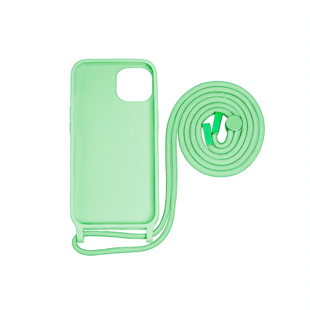 TPU Kryt s popruhom pre iPhone 14 Plus (Svetlozelený)