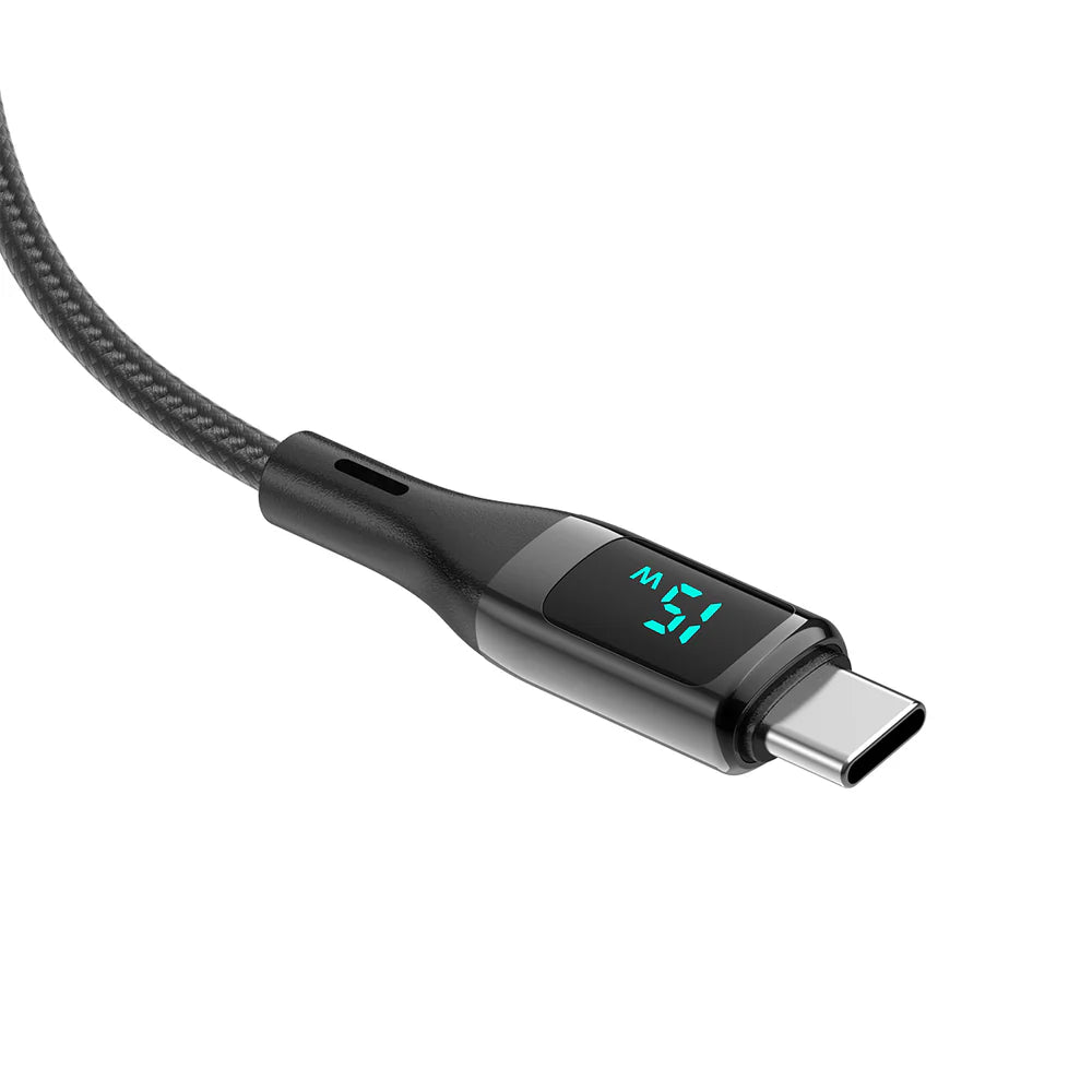 USB-A na Lightning kábel s LED displejom s krabičkou, Čierny (100 cm)