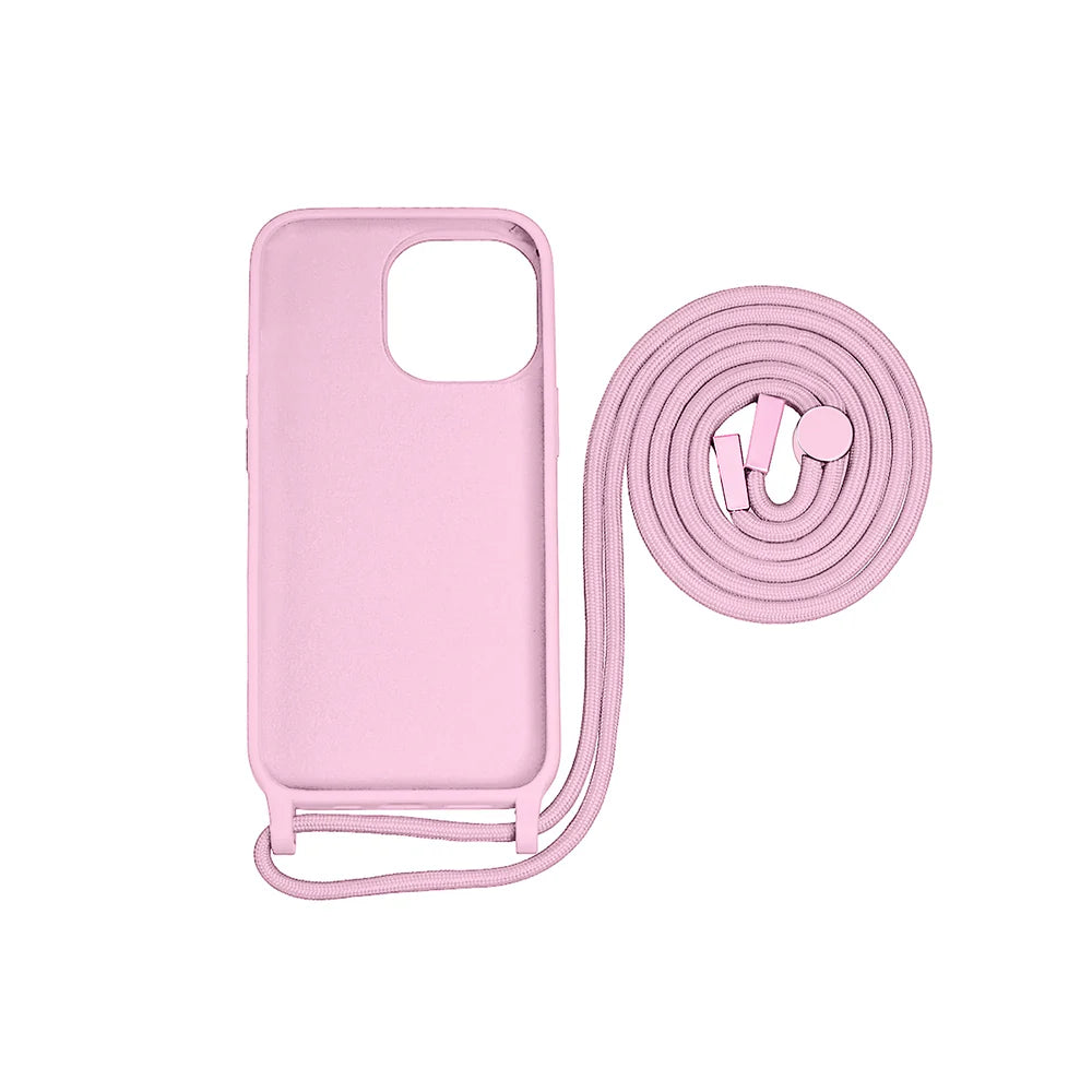 TPU Kryt s popruhom pre iPhone 14 Pro Max (Ružový)