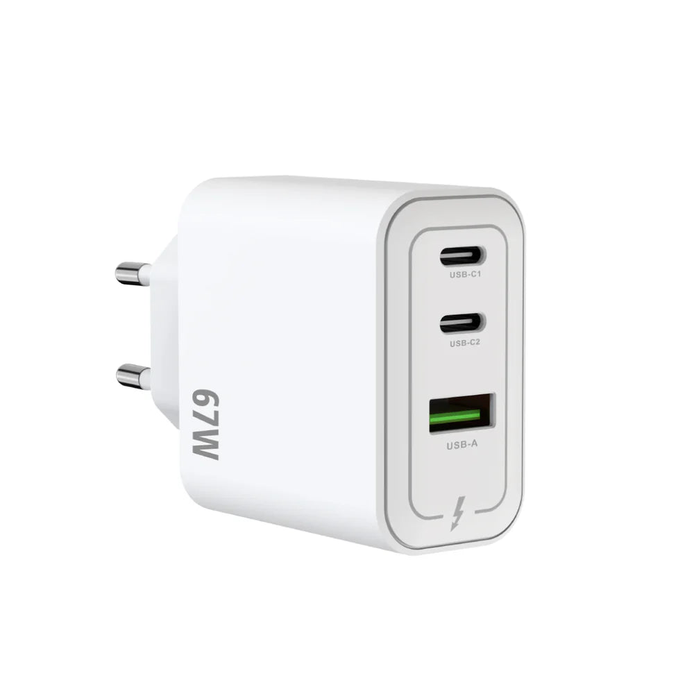 67W GaN Multi-Port Napájací Adaptér (Biely)