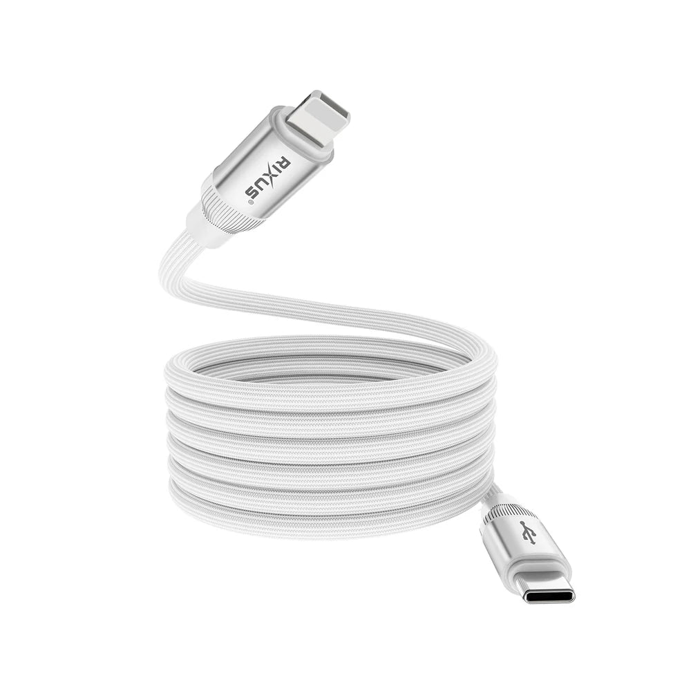 Magnetický nabíjací kábel USB-C na Lightning, 30 W, s krabičkou, Biely (100 cm)