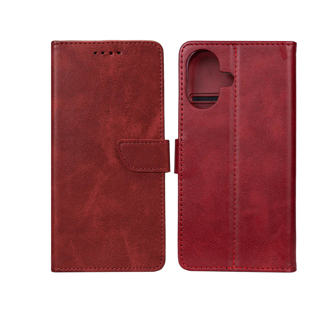 Knižkový kryt pre iPhone 16 (Červený)