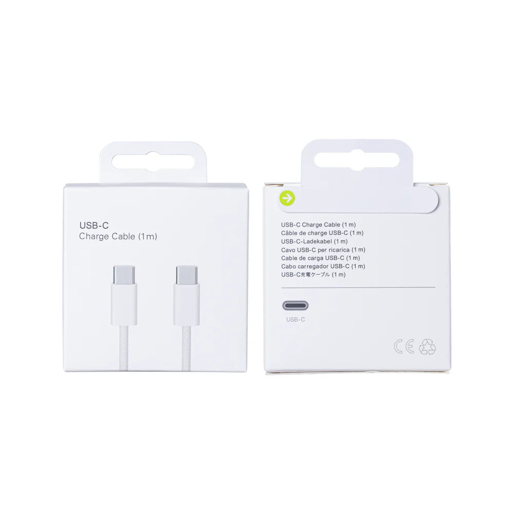 Apple USB-C na USB-C kábel, 60 W, pletený, s krabičkou Biely, (100 cm)