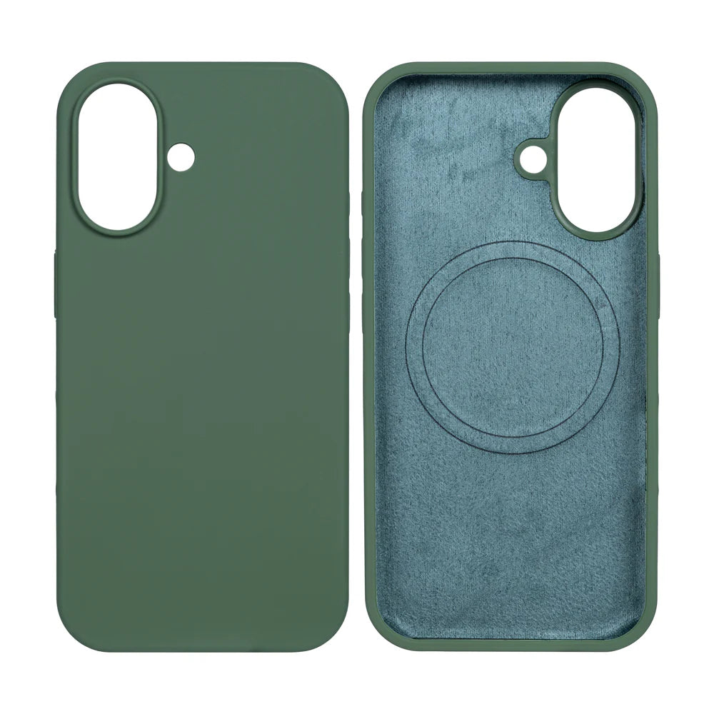 Soft TPU Obal s Magsafe pre iPhone 16 (Tmavozelený)