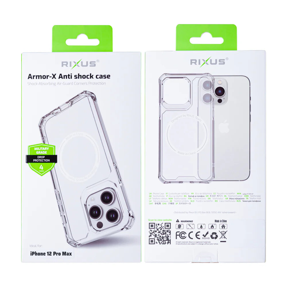 Anti Shock Obal pre iPhone 12 Pro Max s Magsafe (Transparentný)