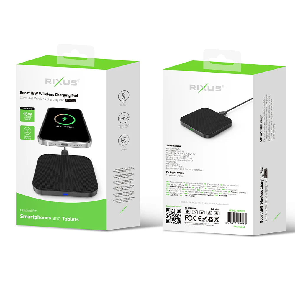 Boost 15W Bezdrôtová Nabíjacia Podložka (Čierna)