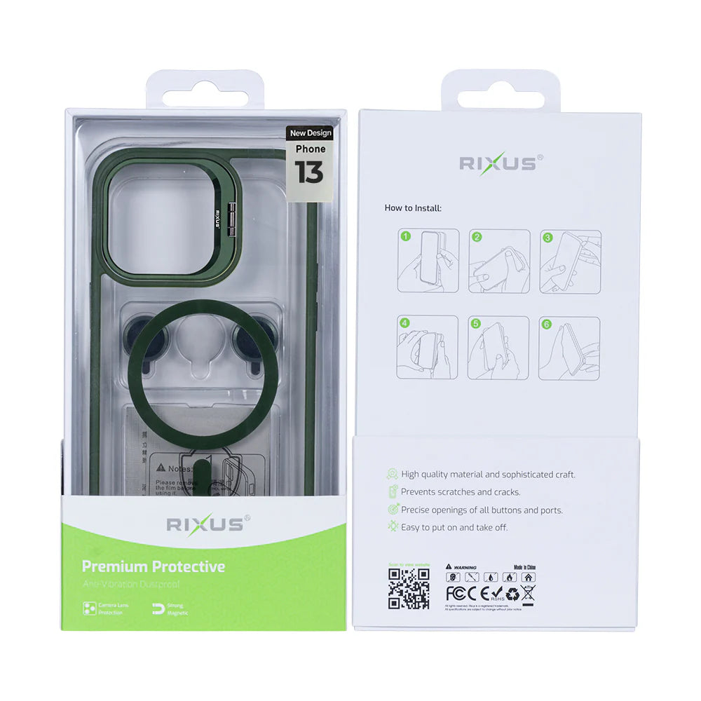 Robustný Obal s Magsafe pre iPhone 13 (Tmavozelený)