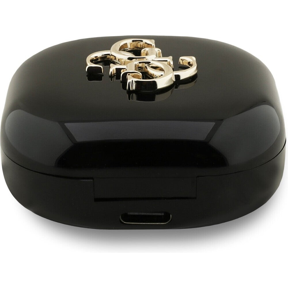 Guess 4G Metal Logo TWS bezdrôtové slúchadlá Čierne