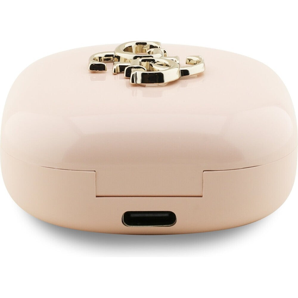 Guess 4G Metal Logo TWS bezdrôtové slúchadlá Ružové