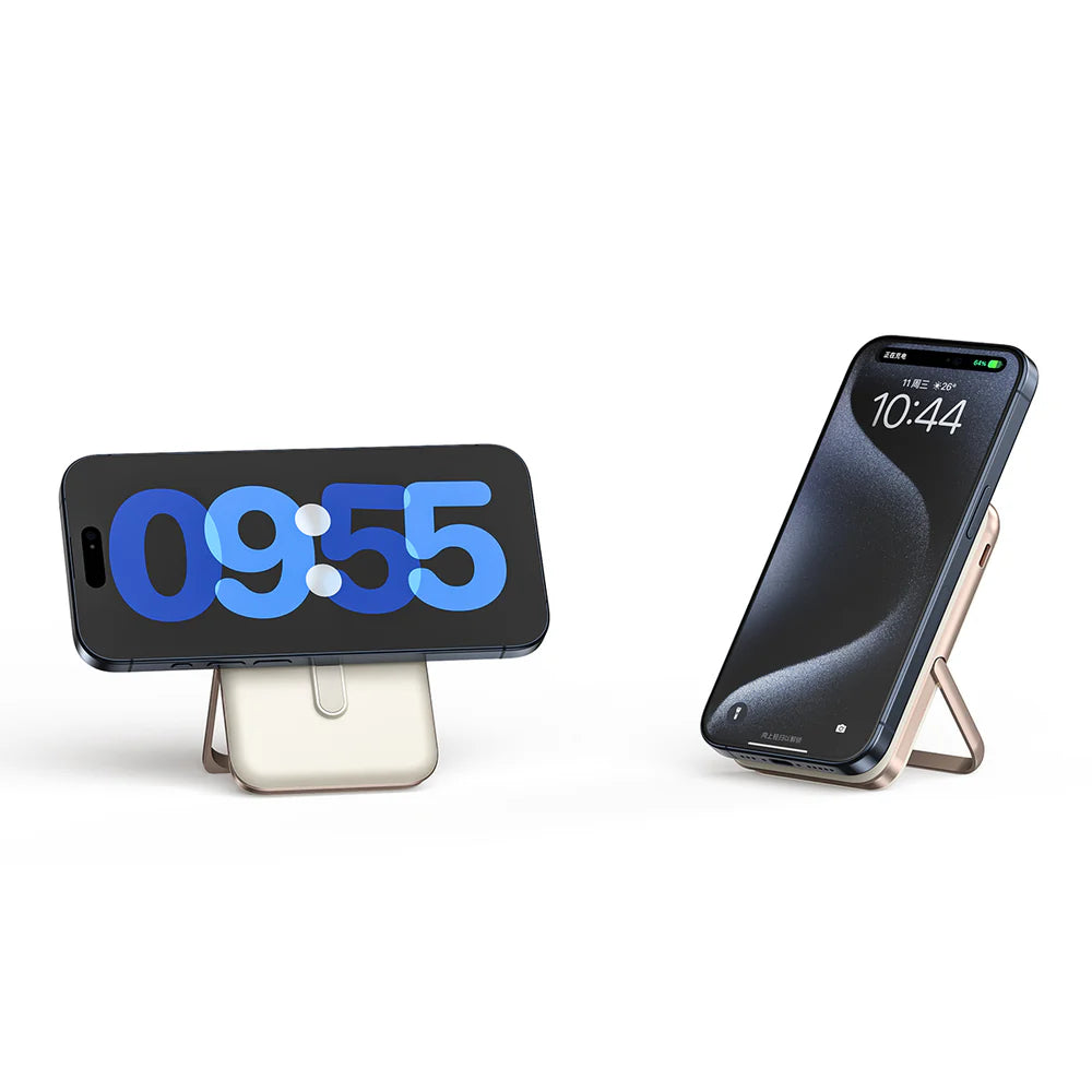 Prenosná Magnetická Powerbanka 10 000 mAh so Stojanom (Rose Gold)
