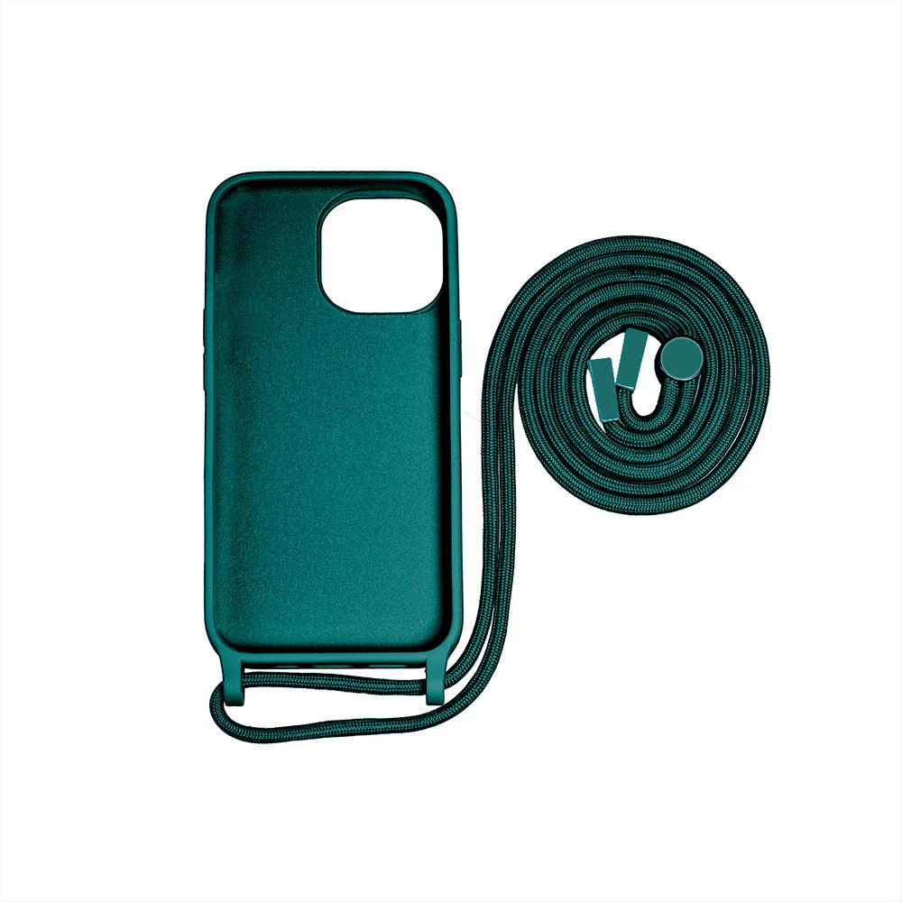 TPU Kryt s popruhom pre iPhone 15 Pro Max – Tmavo Zelený