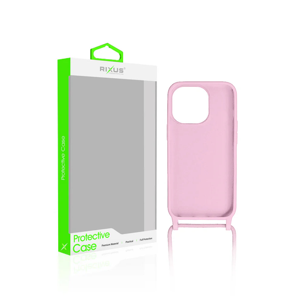 TPU Kryt s popruhom pre iPhone 15 Pro Max – Ružový