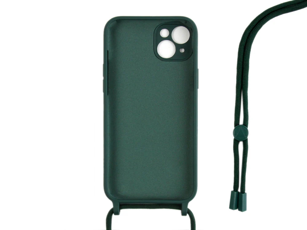 TPU Kryt s popruhom pre iPhone 13 (Tmavozelený)