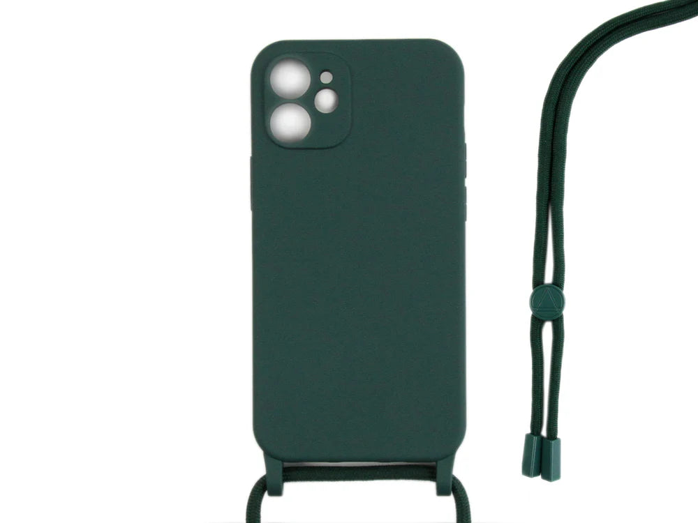 TPU Kryt s popruhom pre iPhone 11 (Tmavozelený)