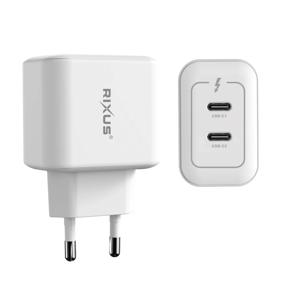 45W GaN Dvojportový USB-C Napájací Adaptér (Biely)