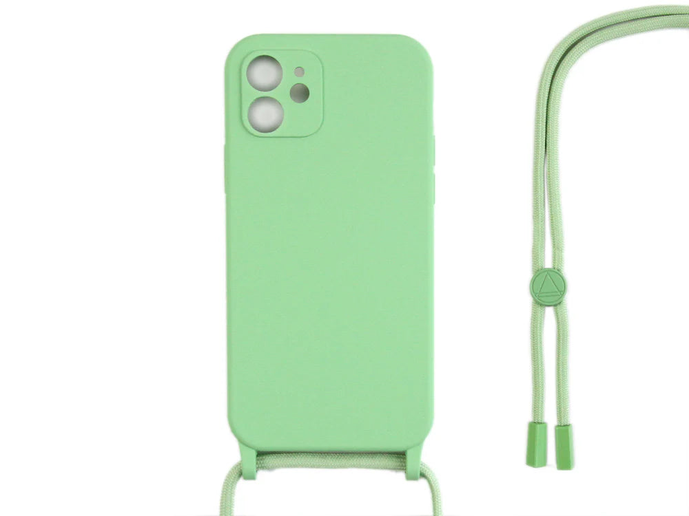 TPU Kryt s popruhom pre iPhone 12 Mini (Svetlozelený)