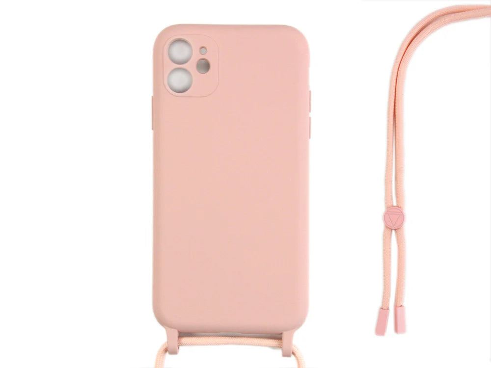 TPU Kryt s popruhom pre iPhone 12 Mini (Ružový)