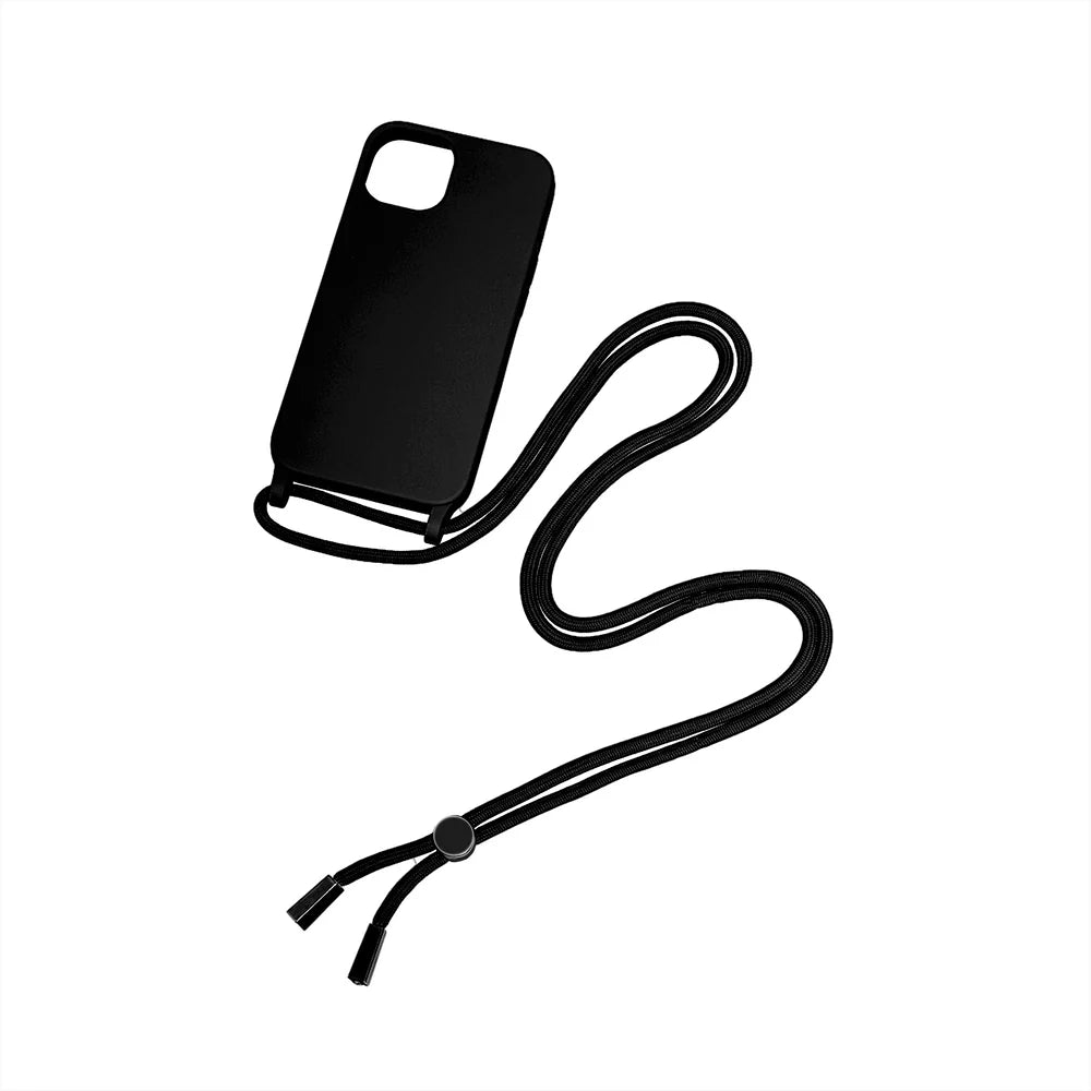 TPU Kryt s popruhom pre iPhone 15 (Čierny)