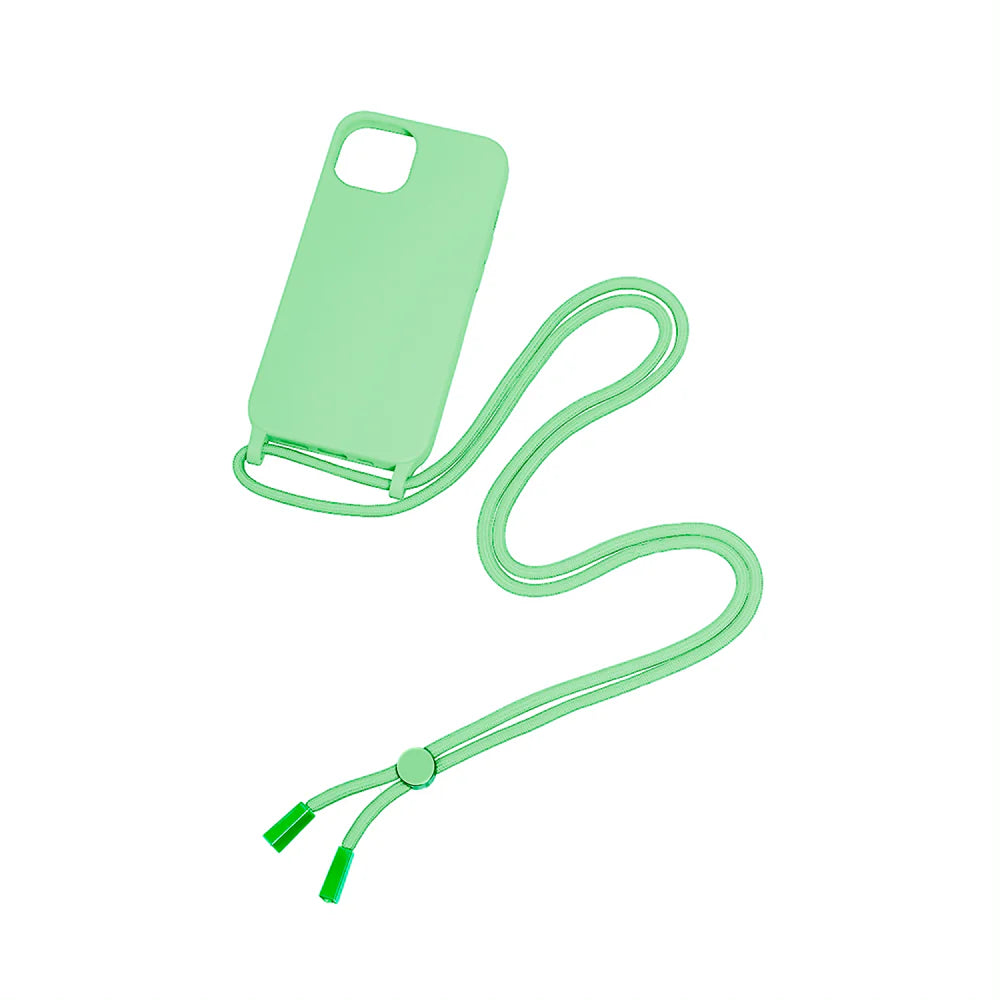 TPU Kryt s popruhom pre iPhone 15 (Svetlozelený)