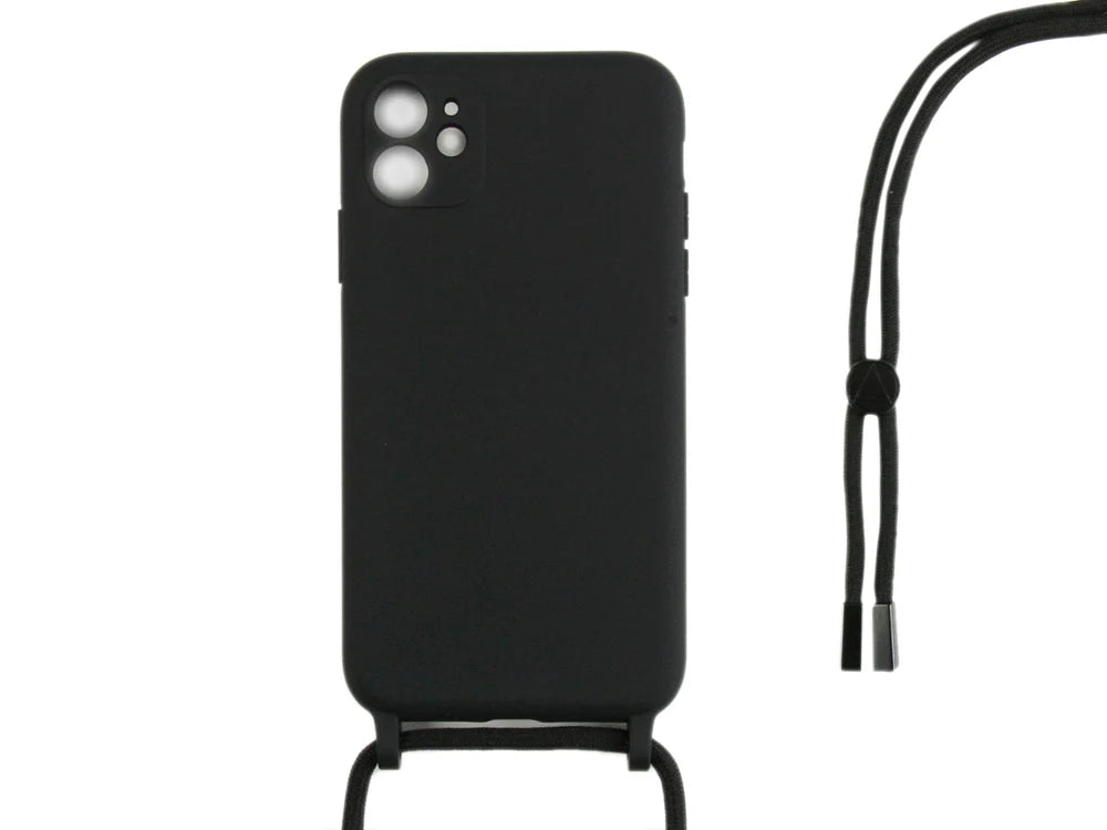 TPU Kryt s popruhom pre iPhone 12 Mini (Čierny)