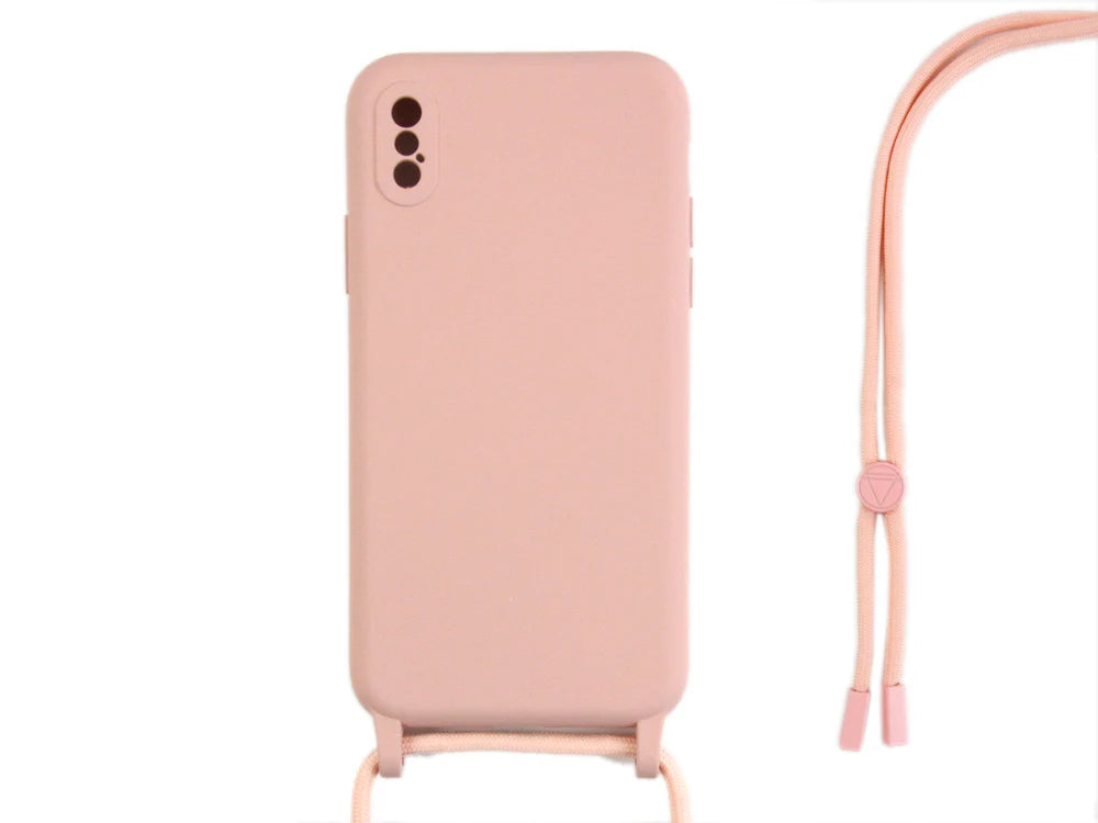 TPU Kryt s popruhom pre iPhone XS (Ružový)