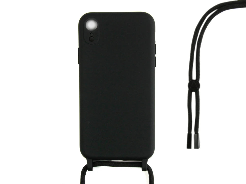 TPU Kryt s popruhom pre iPhone XR (Čierny)