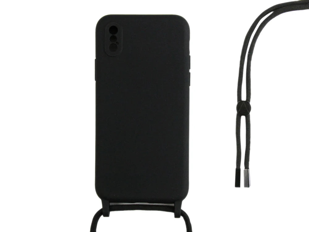 TPU Kryt s popruhom pre iPhone XS (Čierny)