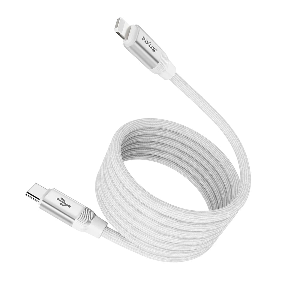 Magnetický nabíjací kábel USB-C na Lightning, 30 W, s krabičkou,  Biely (100 cm)