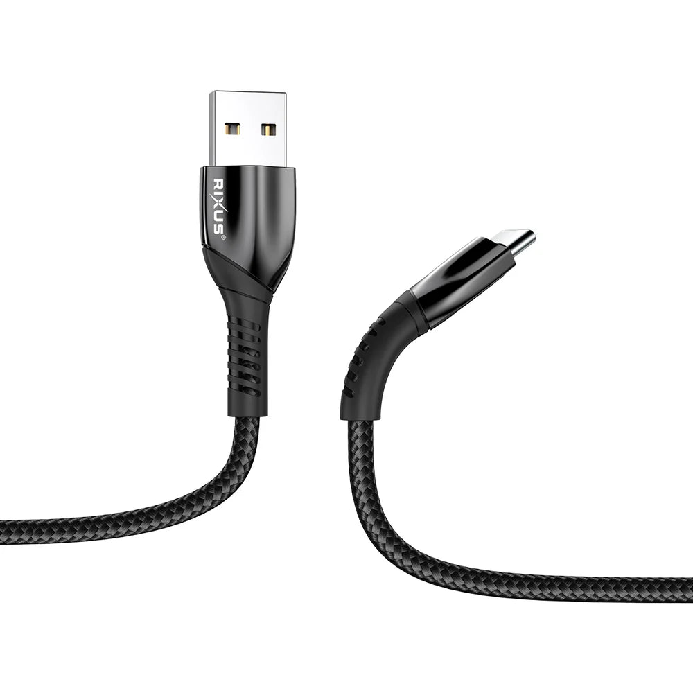 Hliníkový USB-A na USB-C dátový kábel s krabičkou, Čierny (100 cm)