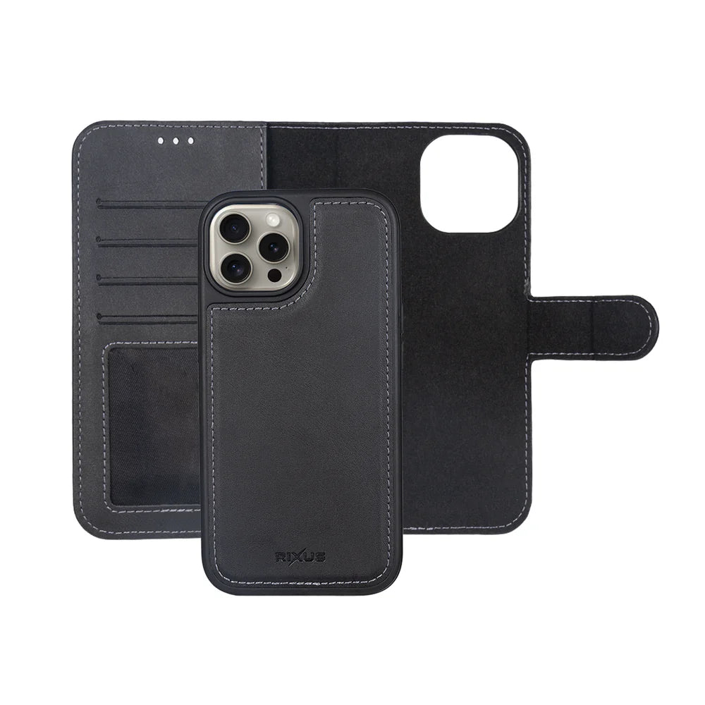 Magnetický Odnímateľný Peňaženkový Obal pre iPhone 16 Pro Max (Čierny)