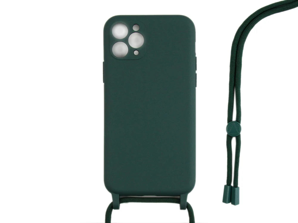 TPU Kryt s popruhom pre iPhone 11 Pro Max (Tmavozelenej)
