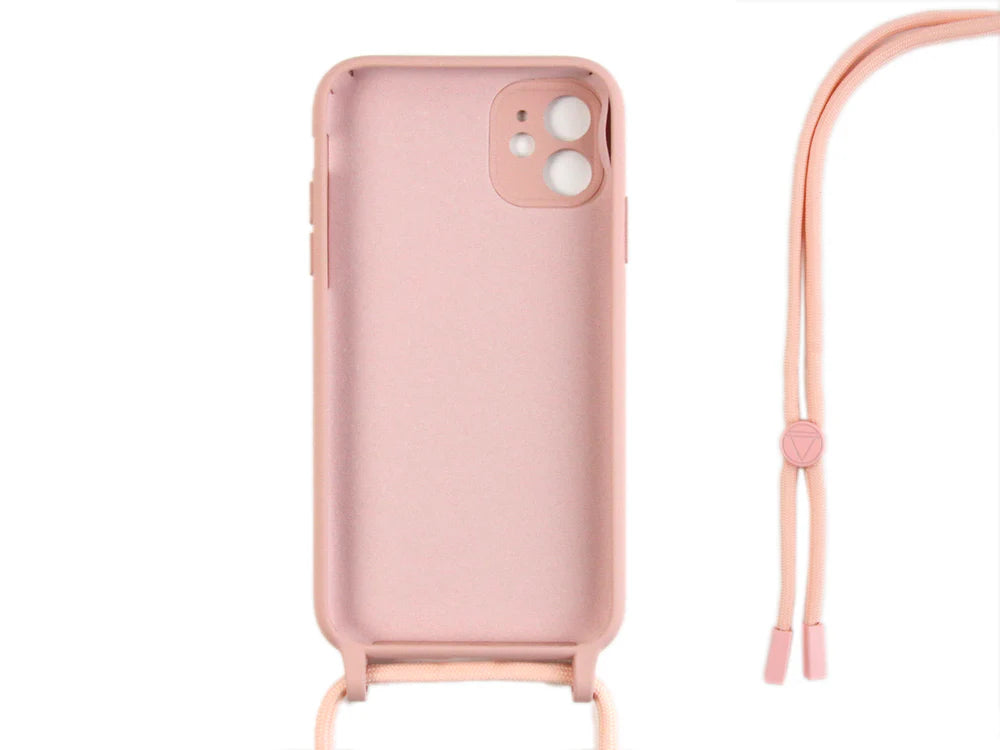TPU Kryt s popruhom pre iPhone 12 Mini (Ružový)