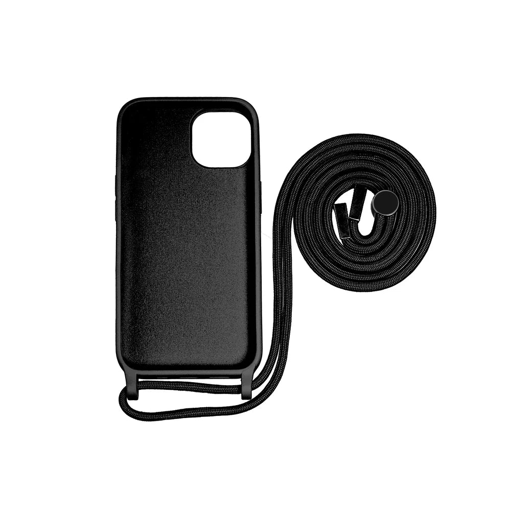 TPU Kryt s popruhom pre iPhone 15 Pro (Čierny)