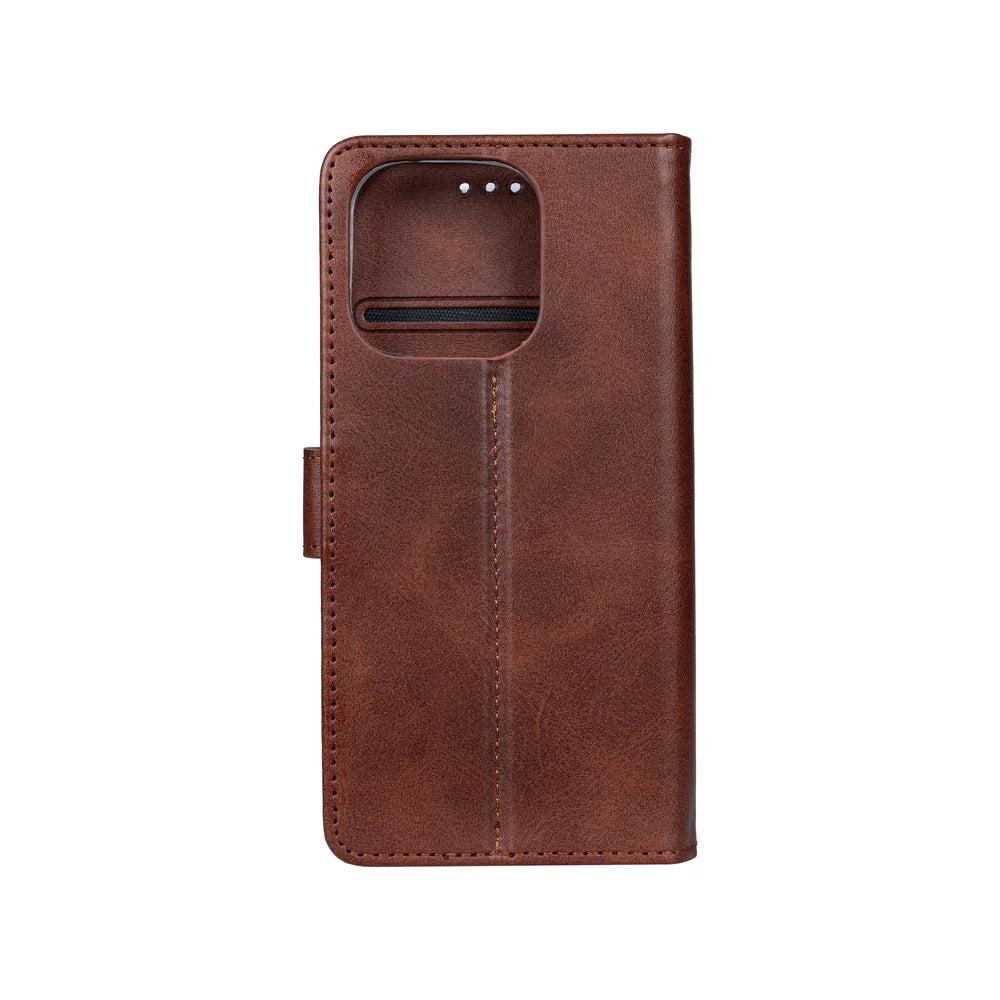 Knižkový kryt pre iPhone 16 Pro (Hnedý)