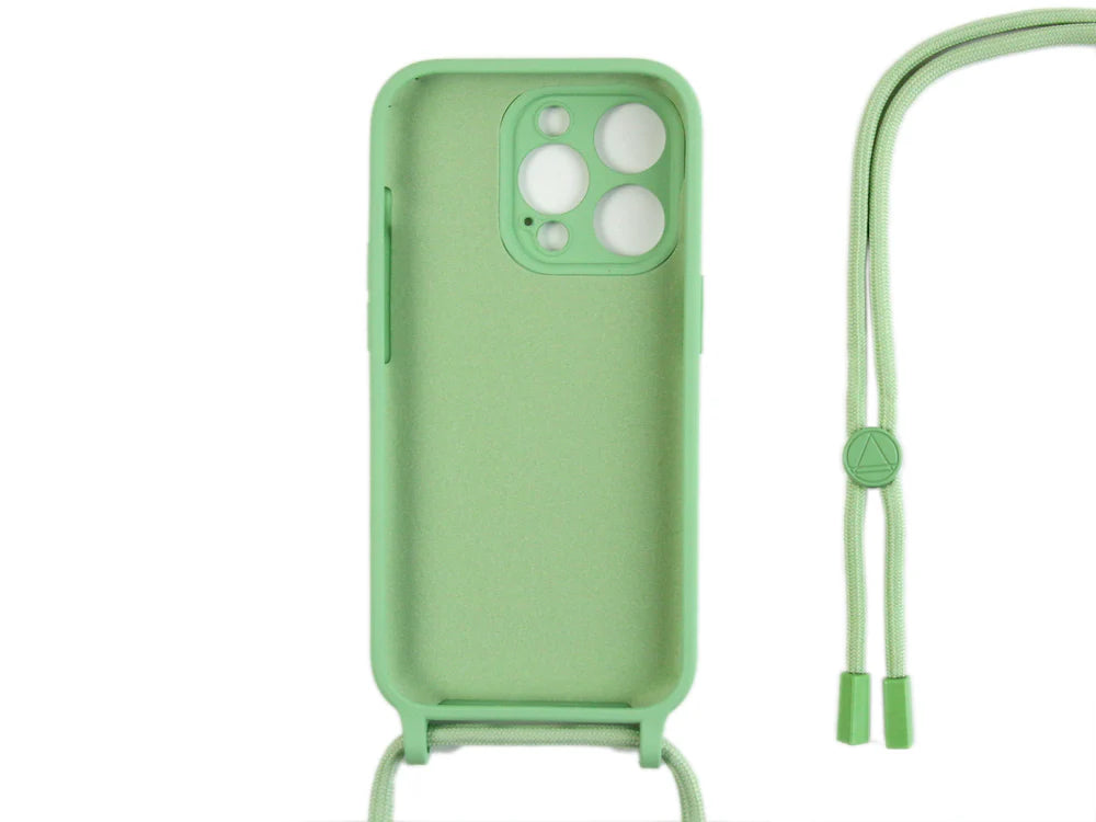 TPU Kryt s popruhom pre iPhone 14 Pro Max (Svetlozelený)