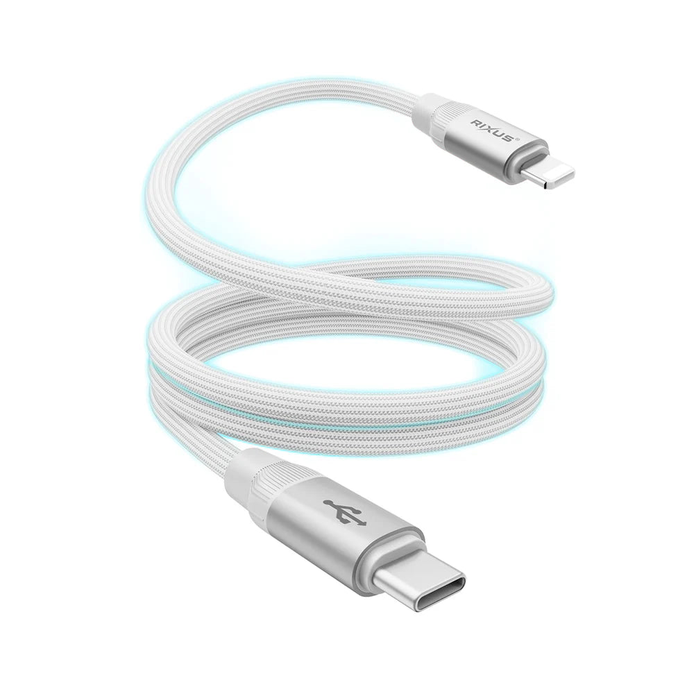 Magnetický nabíjací kábel USB-C na Lightning, 30 W, s krabičkou,  Biely (100 cm)