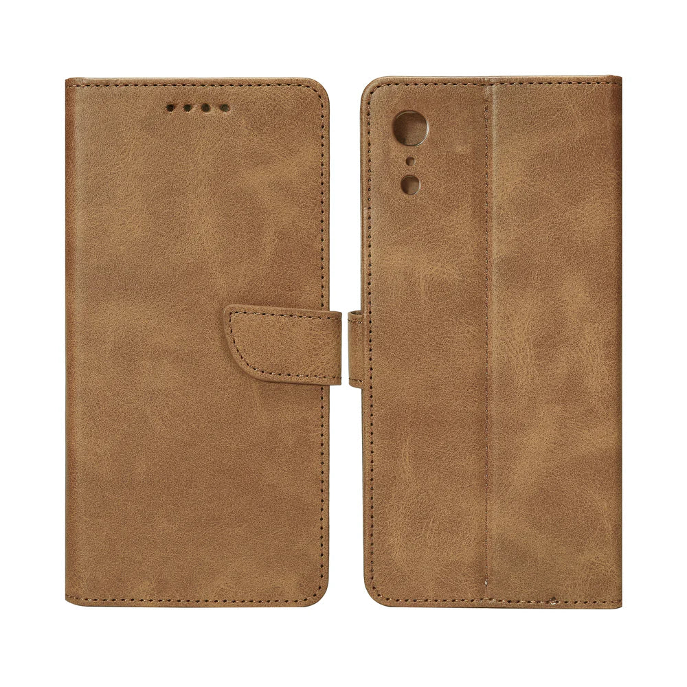 Knižkový kryt pre iPhone XR (Svetlohnedý)