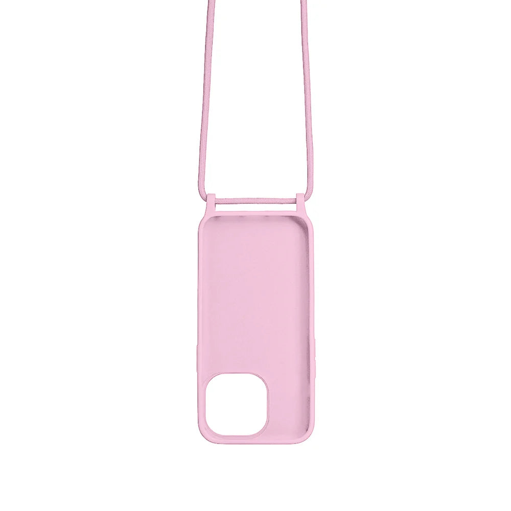 TPU Kryt s popruhom pre iPhone 14 Pro (Ružový)