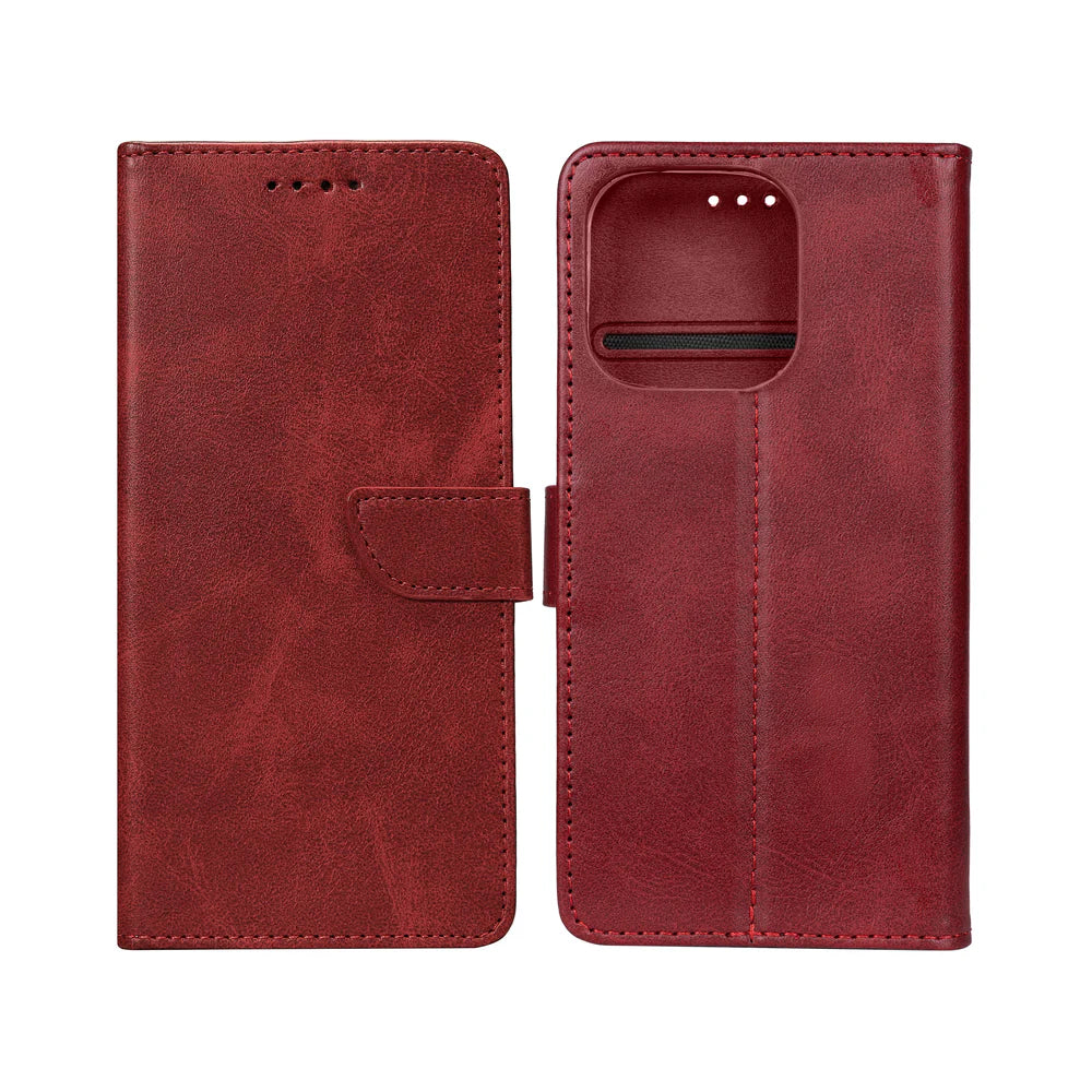 Knižkový kryt pre iPhone 16 Pro (Červený)