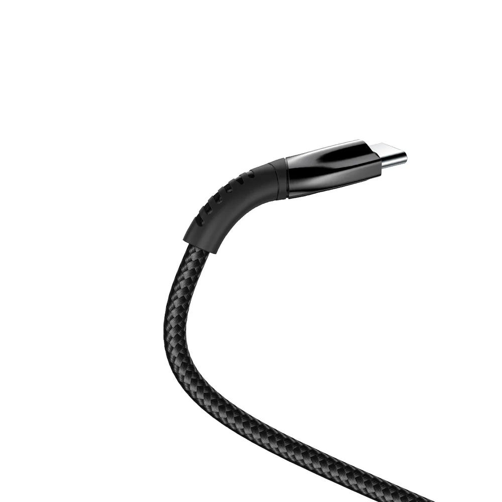 Hliníkový USB-A na USB-C dátový kábel s krabičkou, Čierny (100 cm)