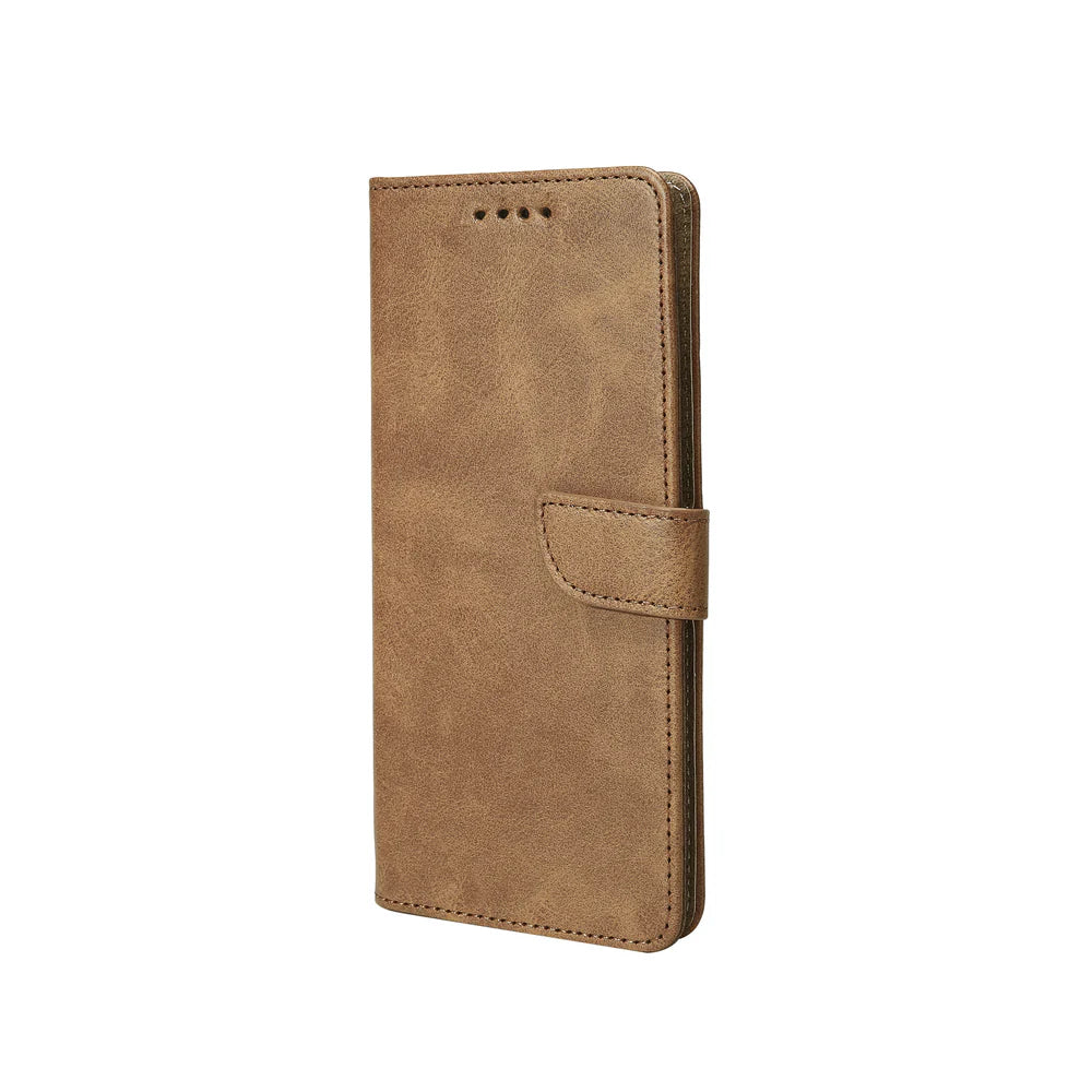 Knižkový kryt pre iPhone 16 Pro (Svetlohnedý)
