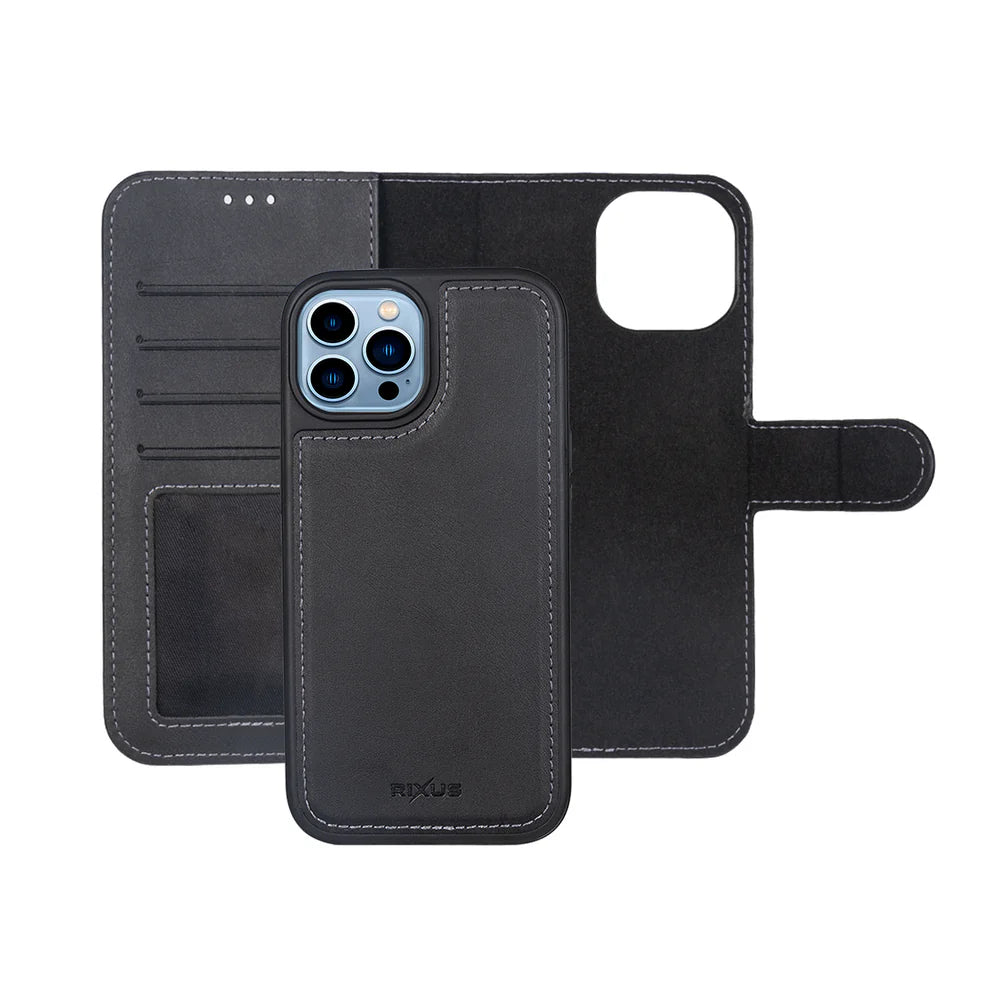 Magnetický Odnímateľný Peňaženkový Obal pre iPhone 13 Pro Max (Čierny)
