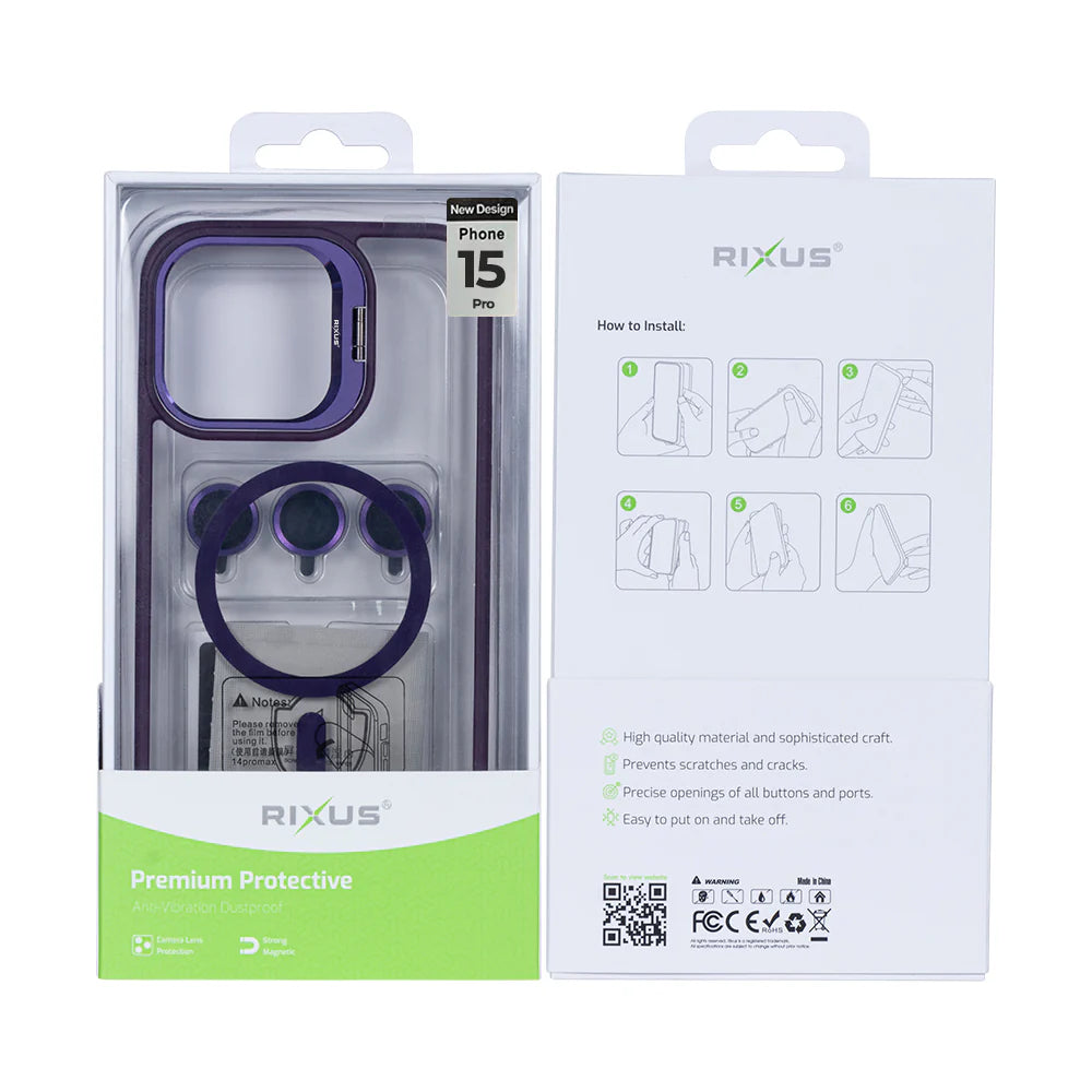 Robustný Obal s Magsafe pre iPhone 15 Pro (Tmavofialový)