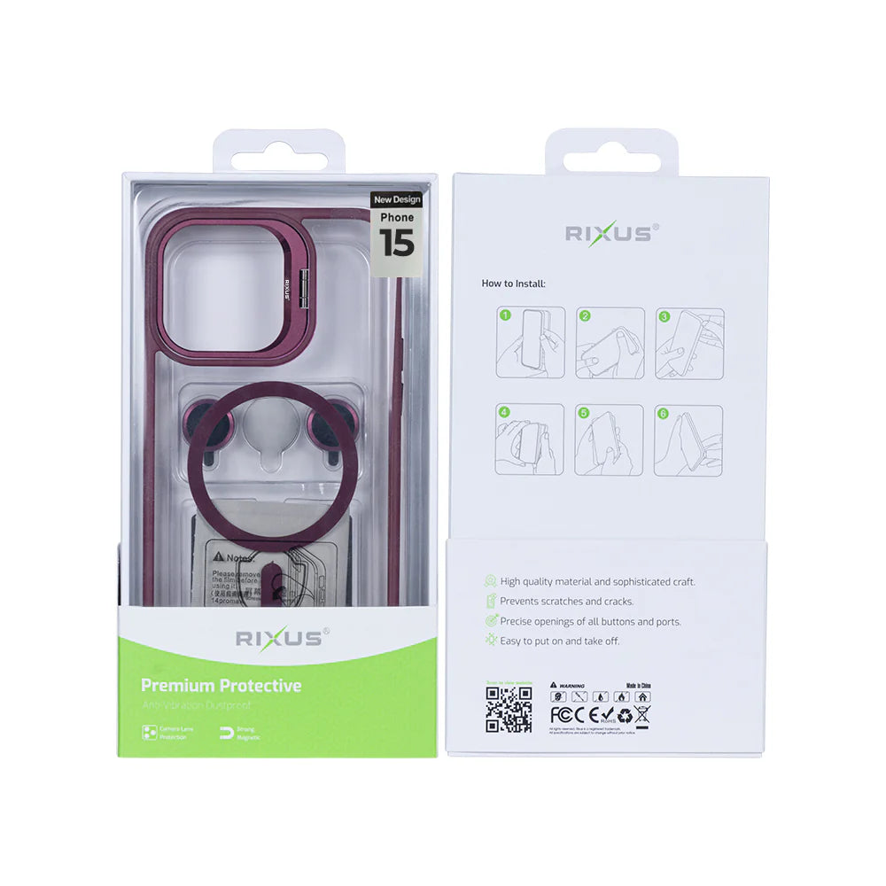 Robustný Obal s Magsafe pre iPhone 15 (Tmavoružový)