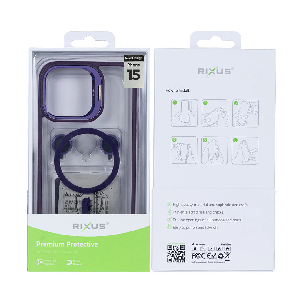 Robustný Obal s Magsafe pre iPhone 15 (Tmavofialový)