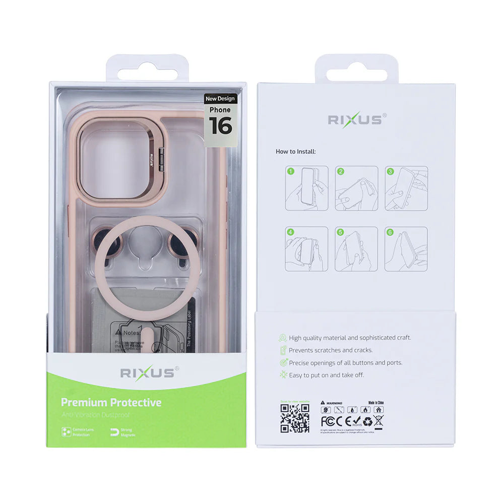 Robustný Obal s Magsafe pre iPhone 16 (Ružový)