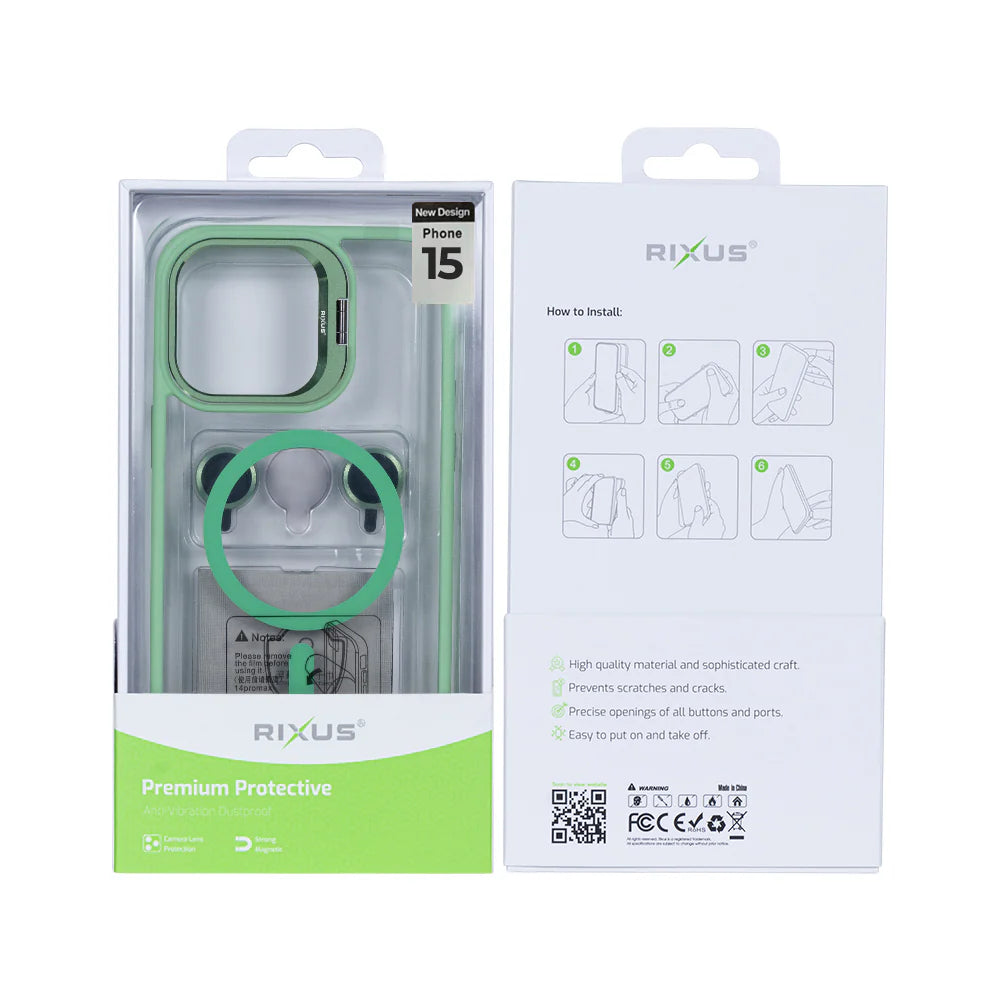 Robustný Obal s Magsafe pre iPhone 15 (Svetlozelený)